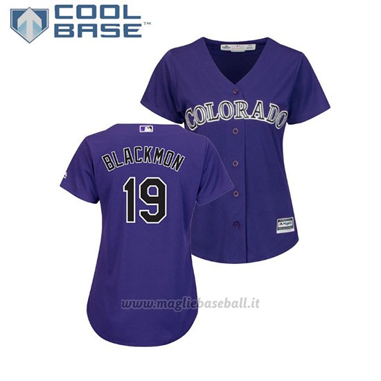Maglia Baseball Donna Rockies Charlie Neromon Cool Base Majestic Replica Viola